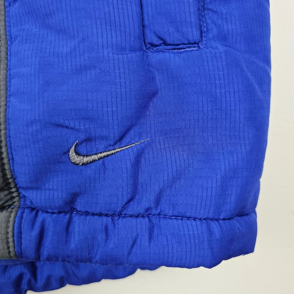 Nike Puffer Vest Kids L (14-16) Blue Grey Full Zip Sleeveless Padded Puffer